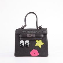 Leather tote handbag images