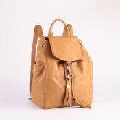 PU Leather drawstring foldable backpack images