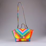 Rainbow printing PU mini satchel bag images