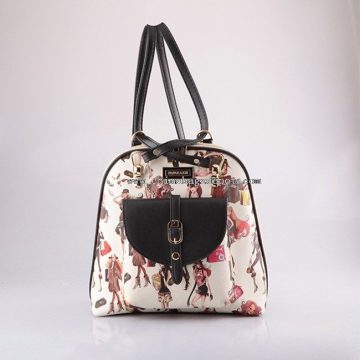 Front pocket cool girl printed backpack