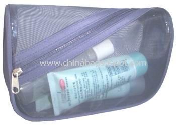 Mesh & microfibre cosmetic bag