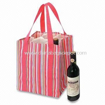 Stoff gedruckt / Silber Aluminium-Folie & PE-Flasche-Kühltasche