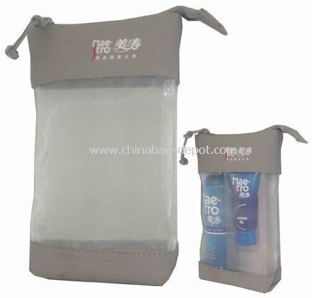 mesh & clear PVC cosmetic bag