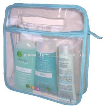Mesh & clear PVC cosmetic bag