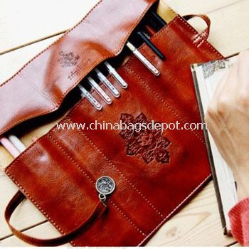 Leather pencil bag