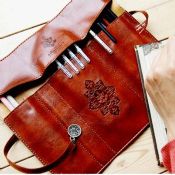 Leather pencil bag images