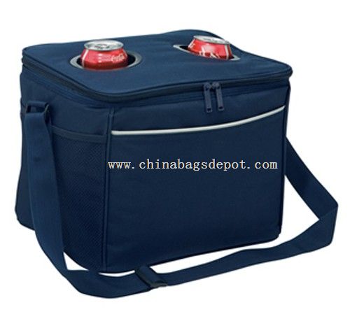 can cooler with side mesh pockets