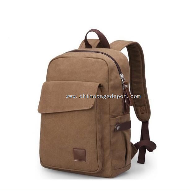 Canvas and leather backpack