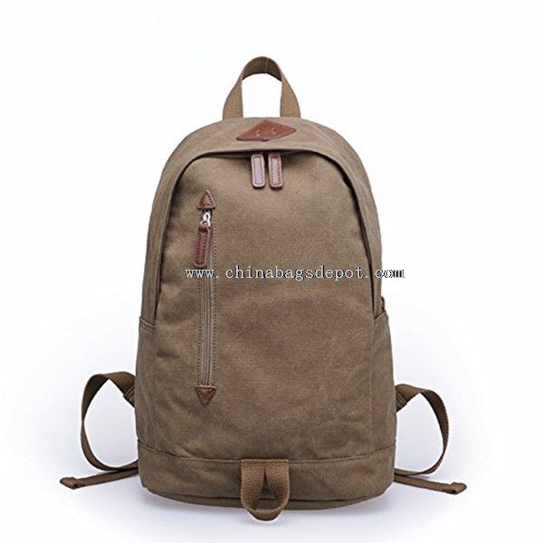 Canvas Sports School Zipper Backpack Bag