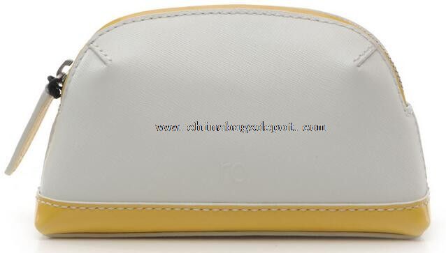 Cosmetic Clutch with Patent leather trim