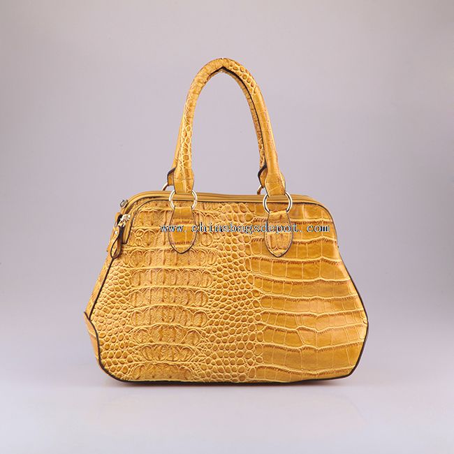 Crocodile pattern satchel bag