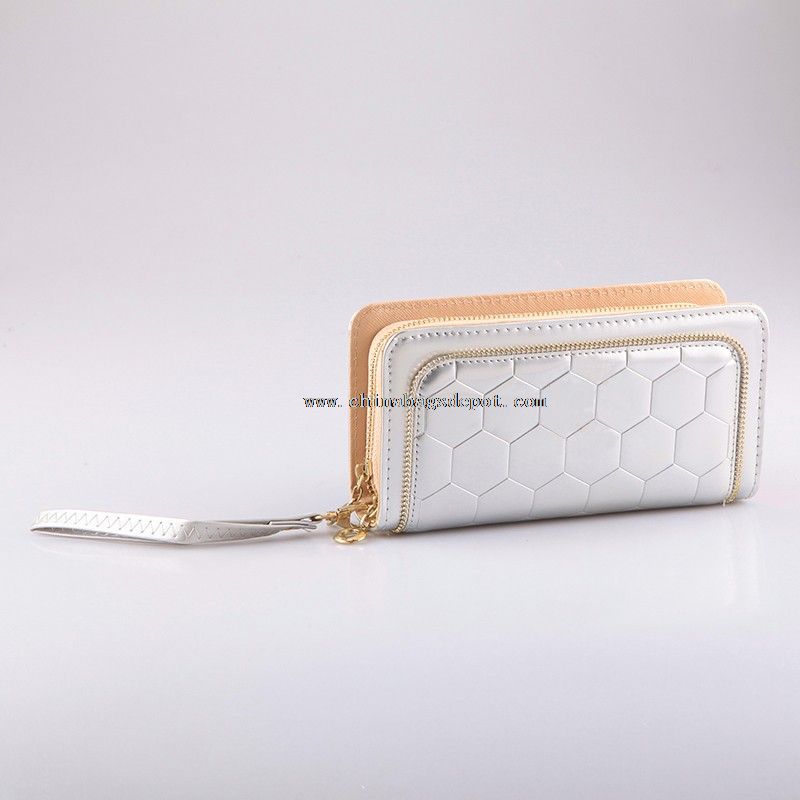 Zip doble cartera de bolso de mano Dama