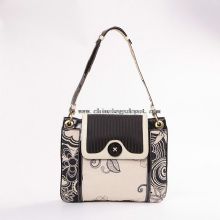 Canvas cotton ladies pu leather vanity bag images