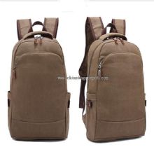 Cotton Canvas Laptop School Backpack images