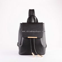 Flap drawstring saffiano backpack images