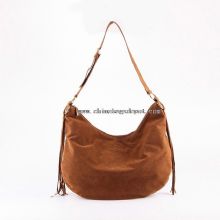 Leather tassels ladies hobo bag images