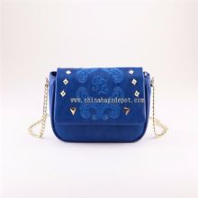 Metal chain stylish embroidery shoulder bags images