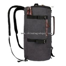 Multifunctional cylinder travelling canvas laptop backpack images