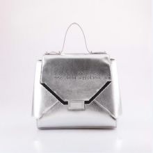 Silver PU women shoulder bag images