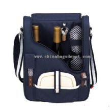 Wine bottle coles cooler bag with picnic utensils for 2 person images