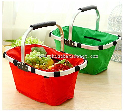 Foldable picnic tote basket