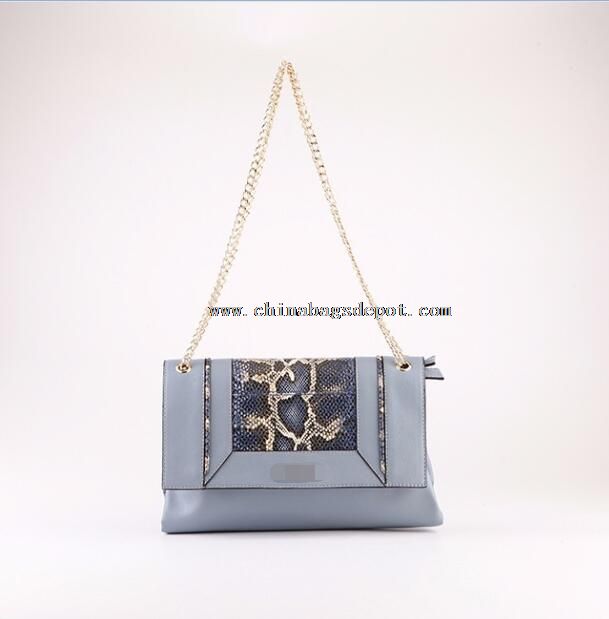 Handbag purse with python leather