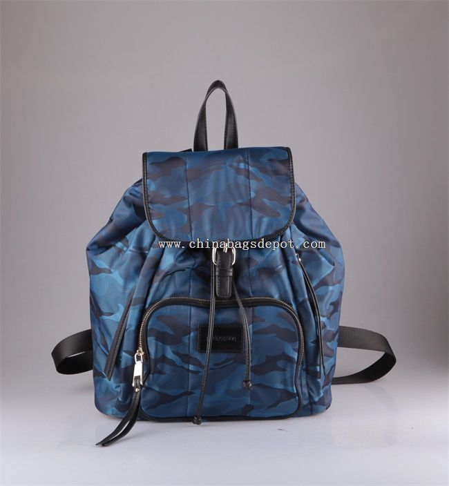 Sac Ã  dos de grande capacitÃ© bleu camouflage en nylon