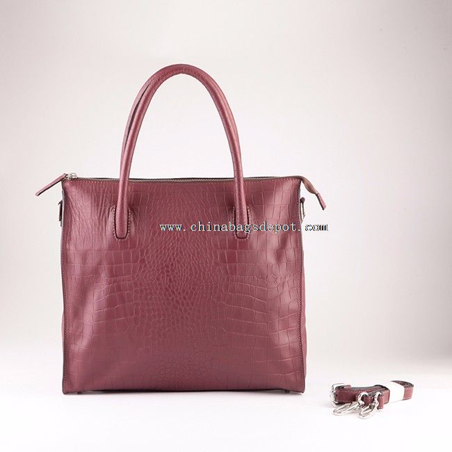 Leather branded woman bag