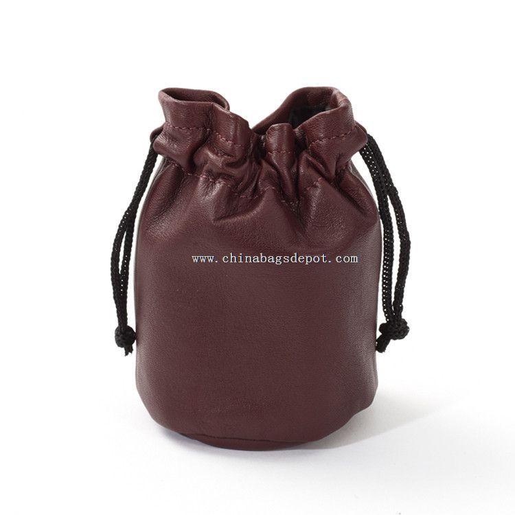 Leather Drawstring Gift Bag