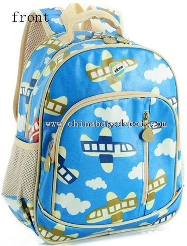 Lindo avião sacos de escola dos desenhos animados