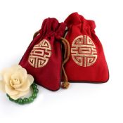 Candy embroidery jute drawstring bags images