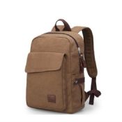 Canvas and leather backpack images