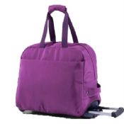 Foldable Purple Trolley Bag For Travel images