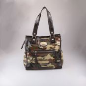 Military camouflage patent leather tote bag images