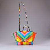 Borsa mini satchel PU stampa di Rainbow images