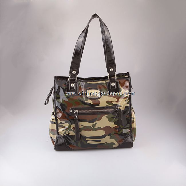 Sac en cuir verni camouflage militaire