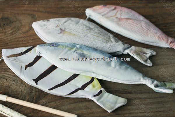 Novelty pencil bag with fish shape