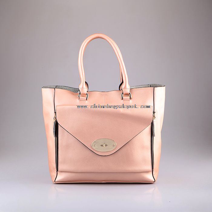 Office ladies genuine leather tote bag