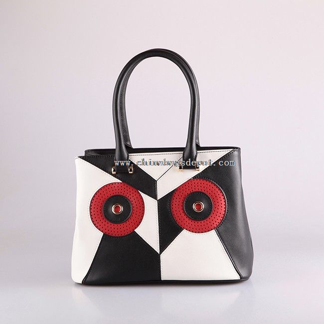 Owl eye PU leather patch handbags