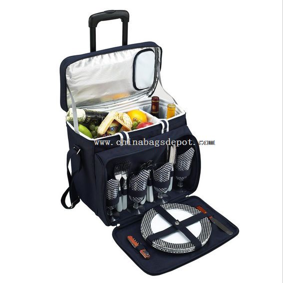 Picknick-Kühltasche mit Rädern für vier Personen