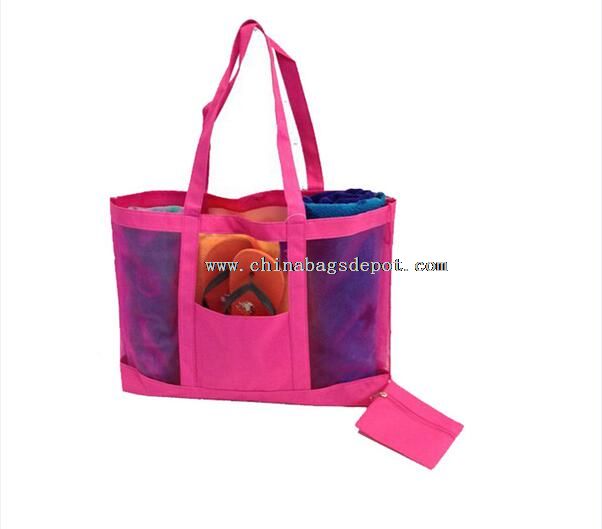 Polyester and mesh large shopping bag