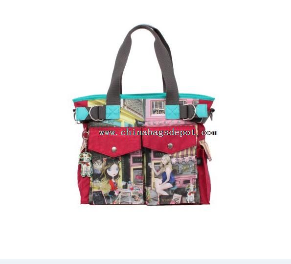 Printed tote handbags