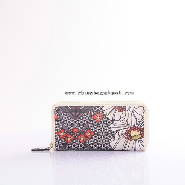 PU beautiful initial image printed ladies wallet