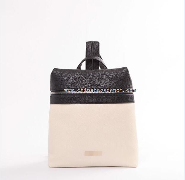 PU color block backpack