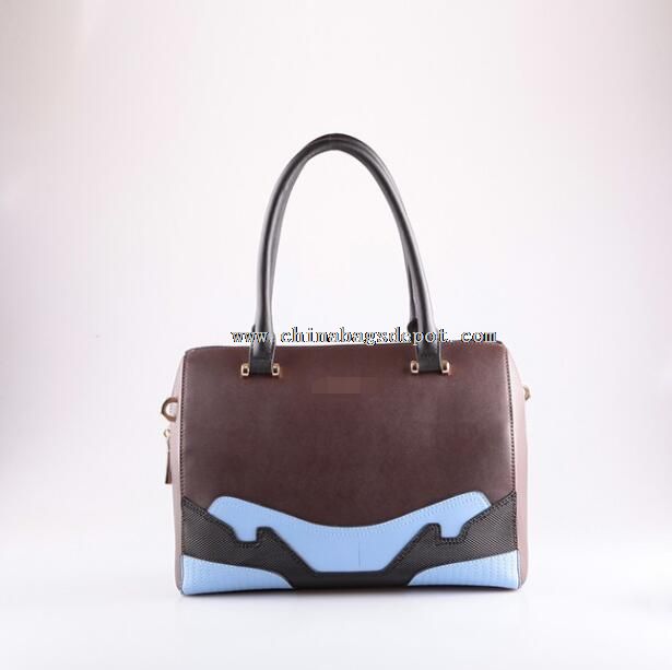 PU pattern multicolor leather handbag