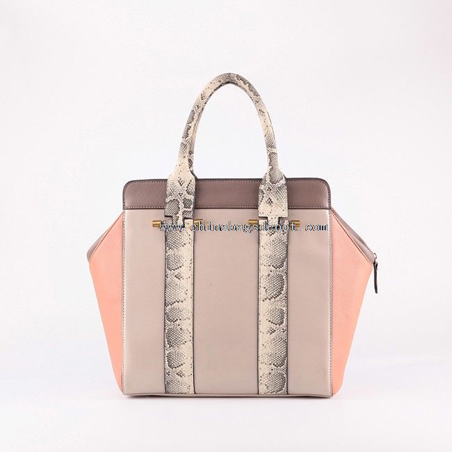 PU synthetic snake skin handbag supplier