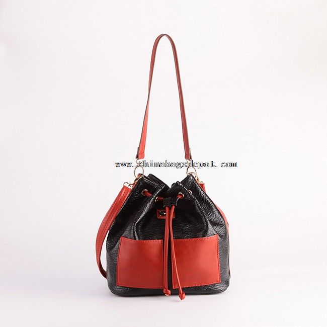 PVC drawstring bucket bag shoulder