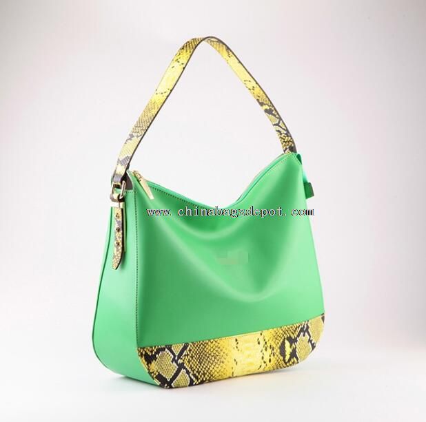 Python snake pu leather handbag