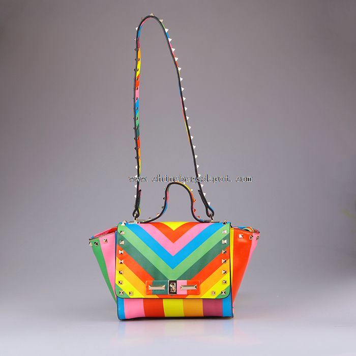 Rainbow utskrift PU mini veske bag