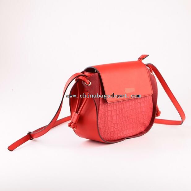 Red shoulder bags